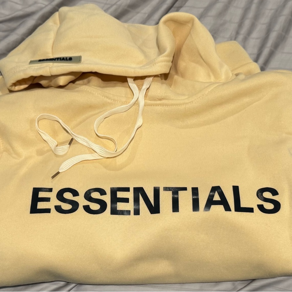 Essentials Men's Light Yellow Hoodie